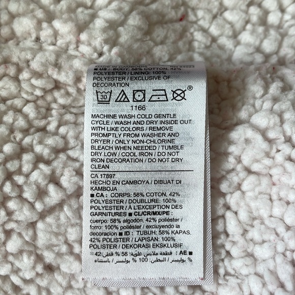 OLD NAVY Girls Jacket, Red with Star Accents and Sherpa Lining. Size 18 - Picture 10 of 13